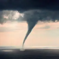 تصاویری هولناک از لحظه وقوع گردباد در سواحل دریای سیاه 