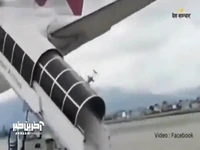 تصاویر لحظه‌ی سقوط هواپیما در فرودگاه بین‌المللی نپال