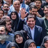 عکس/ عکس یادگاری محمد مخبر در آخرین جلسه هیات دولت با خبرنگاران