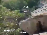 تخریب پل بر اثر سیلاب در یکی از روستاهای مازندران 