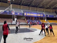 گوشه‌ای از تمرینات تیم ملی بسکتبال زنان ایران
