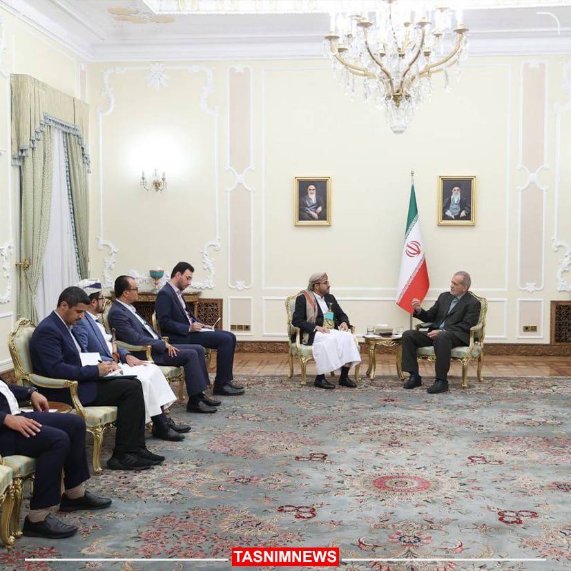 عکس/ دیدار سخنگوی انصارالله یمن با رئیس‌جمهور