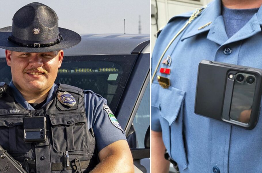 سامسونگ حالا گلکسی زد فلیپ را دوربین مناسبی برای نصب روی لباس پلیس می‌داند