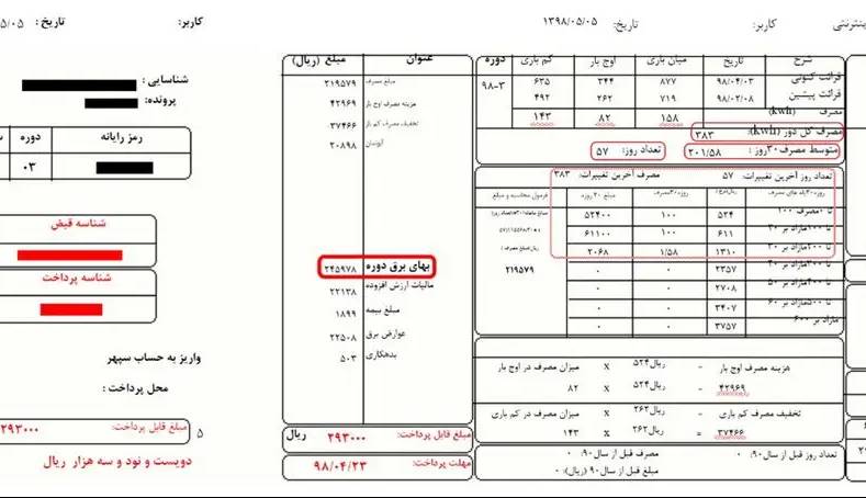 همه چیز درباره قبض برق و اعداد و ارقام آن