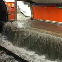 لحظه زیر آب رفتن ایستگاه متروی مادرید