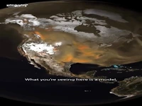 نقشه ی جهانی گرفته شده غلظت دی اکسید کربن در حین حرکت در جَو زمین