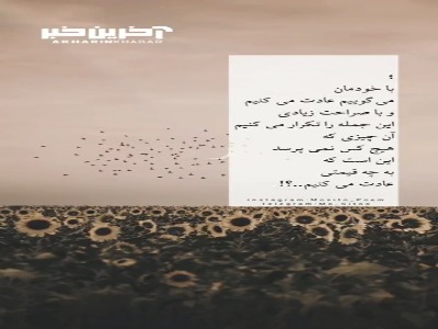 هیچکس نمی پرسد به چه قیمتی عادت می کنیم...