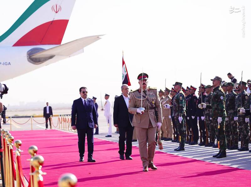 عکس/ استقبال السودانی از پزشکیان در فرودگاه بغداد