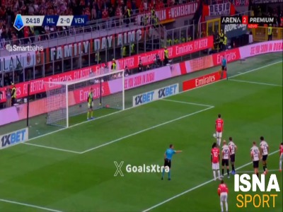 گل سوم میلان توسط پولیشیچ؛ میلان 3 -0 ونتزیا