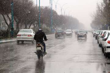 بارش باران در شهر تبریز