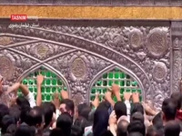 دعای زائران امام رضا(ع) برای پیروزی حزب‌الله