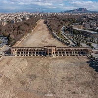 نمای هوایی از پل خواجو و حال و روز ناخوشِ زاینده رود