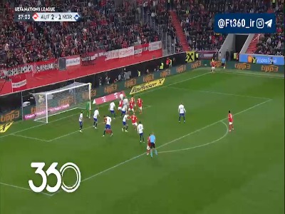 گل سوم اتریش توسط لینهارت؛ اتریش 3-1 نروژ