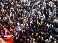 اقامه نماز بر پیکر شهید نیلفروشان در حرم حضرت معصومه (سلام‌الله‌علیها)