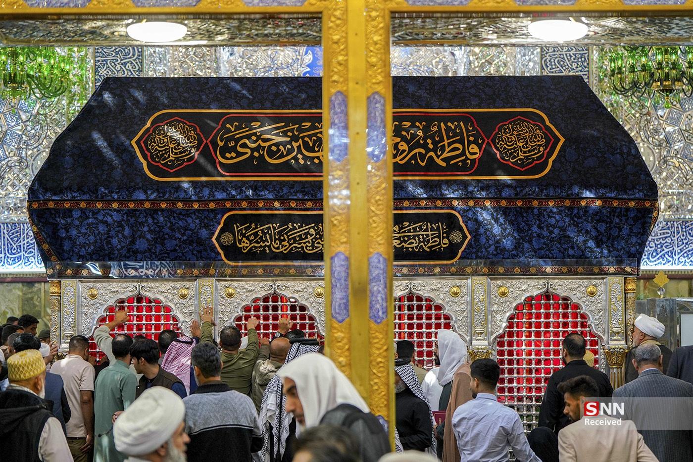 عکس/ حال و هوای حرم مطهر امیرالمومنین (ع) در ایام فاطمیه