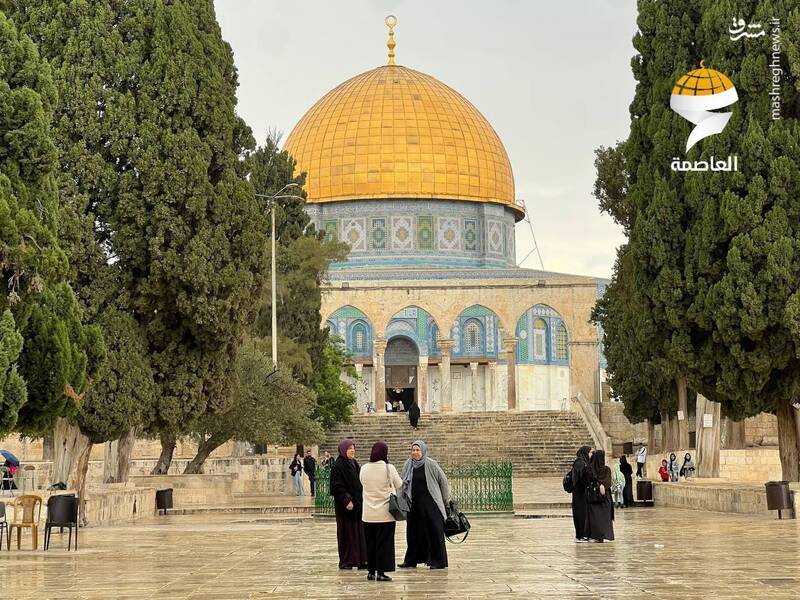 حال و هوای بارانی مسجدالاقصی
