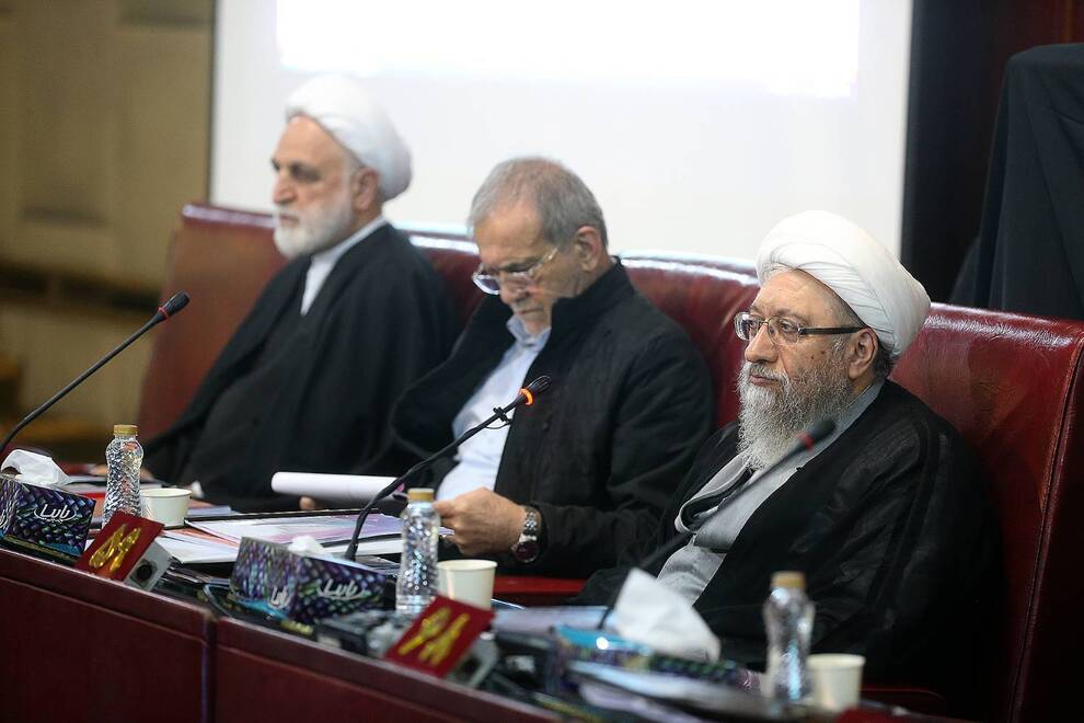 عکس/ جلسه مجمع تشخیص مصلحت نظام با حضور پزشکیان، احمدی‌نژاد و جلیلی