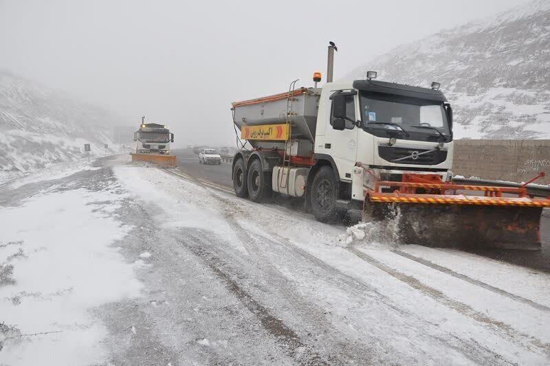 بارش برف و باران در همدان