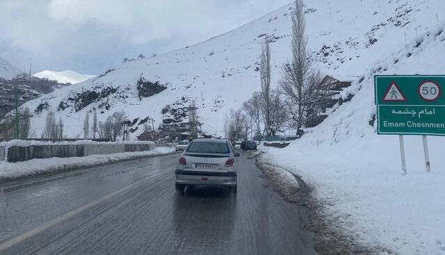 برف و باران و مه در محورهای 14 استان