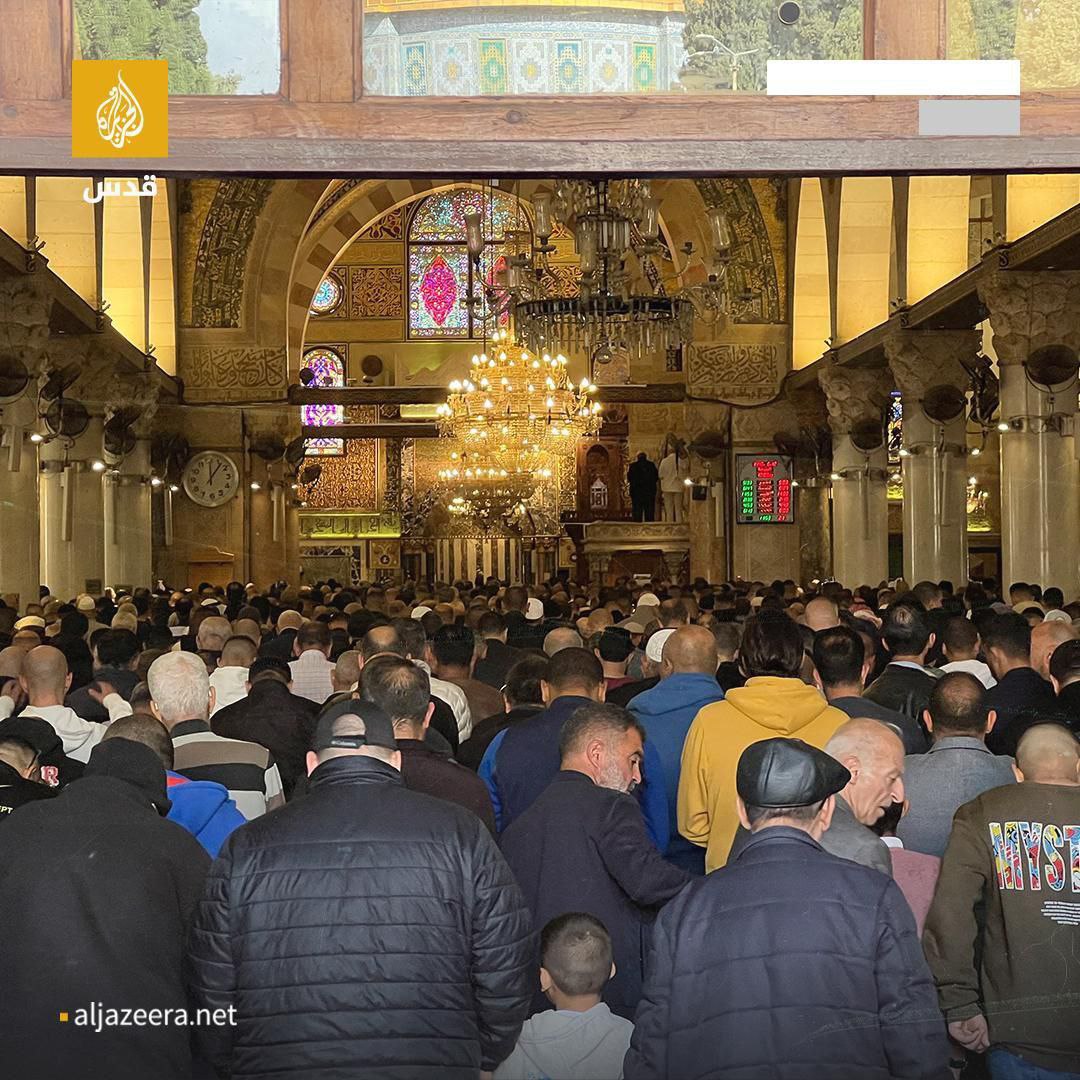 حضور پرشور فلسطینی‌ها در نماز جمعه این هفتهٔ مسجدالأقصی