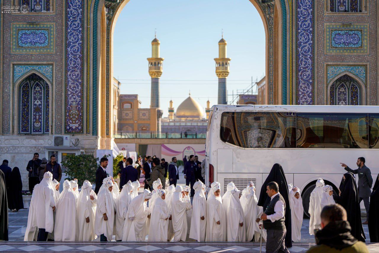 جشن شکوه بندگی ۳هزار نوگل عراقی در صحن حضرت زهرا سلام‌الله‌علیها 