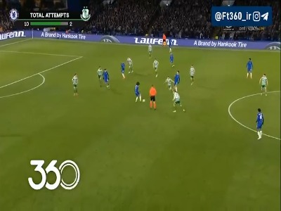 گل سوم چلسی توسط دوزبری هال ؛چلسی 3-1 شامروک