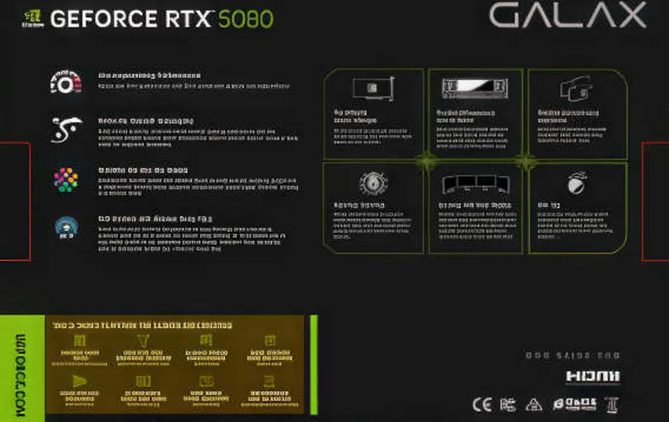 طراحی جعبه کارت گرافیک GALAX GeForce RTX 5080 لو رفت