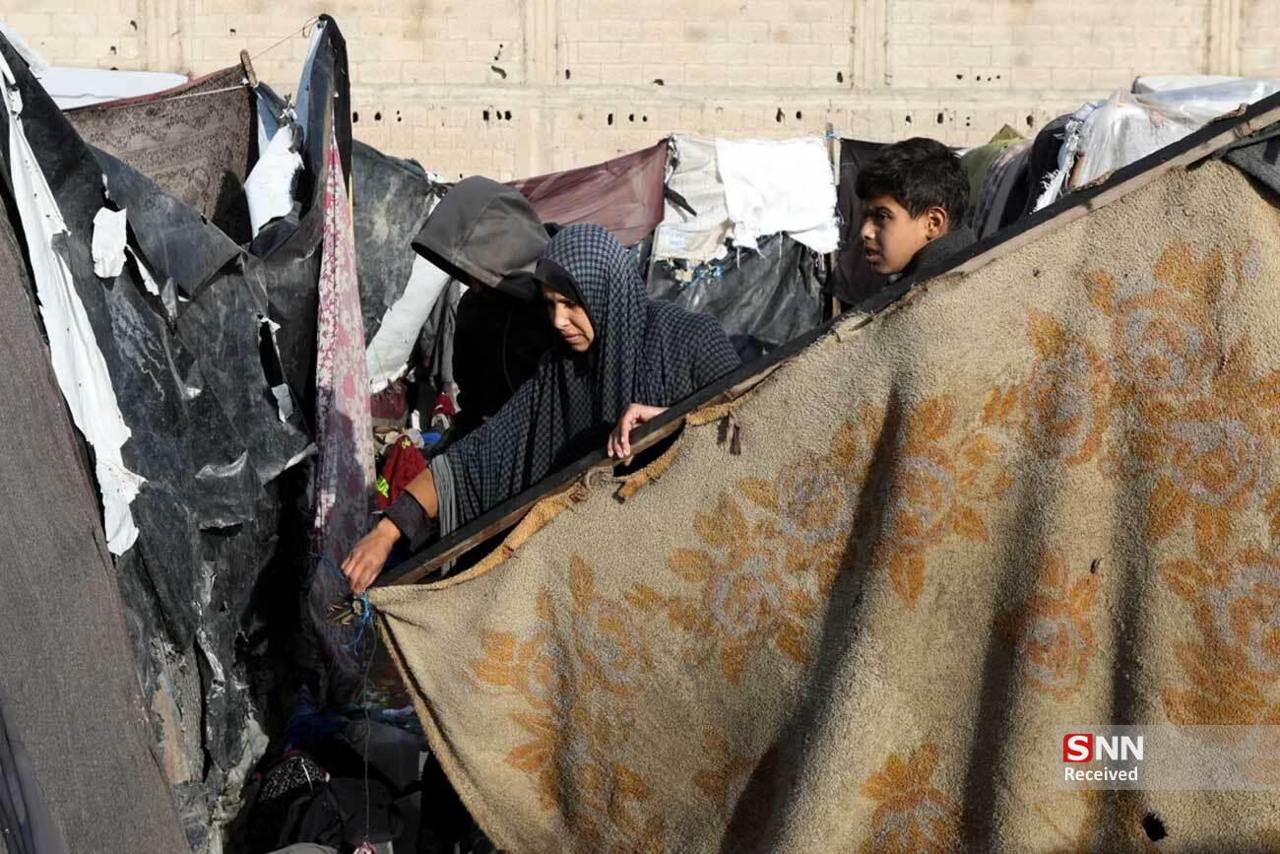 عکس/ موج باران و سرما در غزه