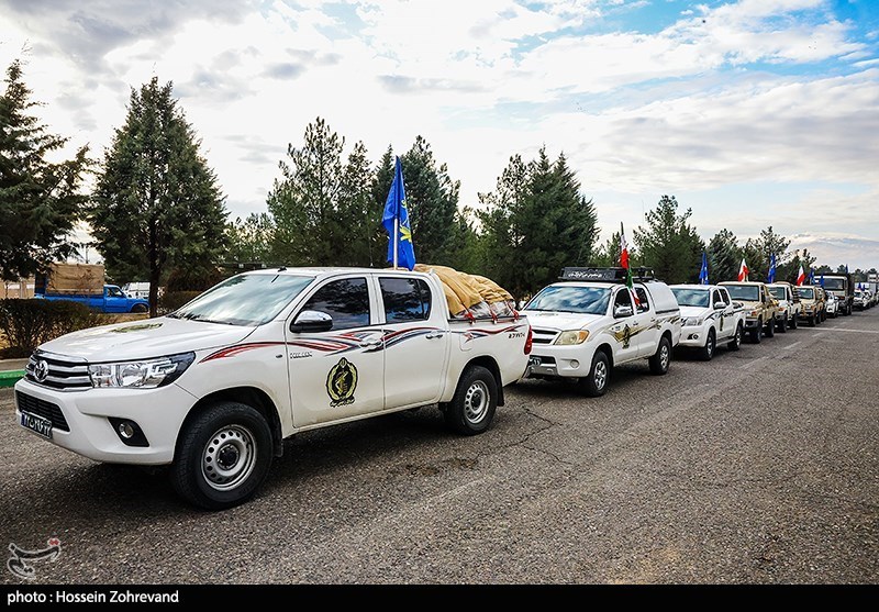 عکس/ ستون‌کشی یگان‌های عمل‌کننده با پشتیبانی هوایی در رزمایش پیامبر اعظم ۱۹