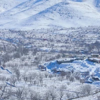 عکس/ طبیعت برفی روستای تاریخی هزاوه