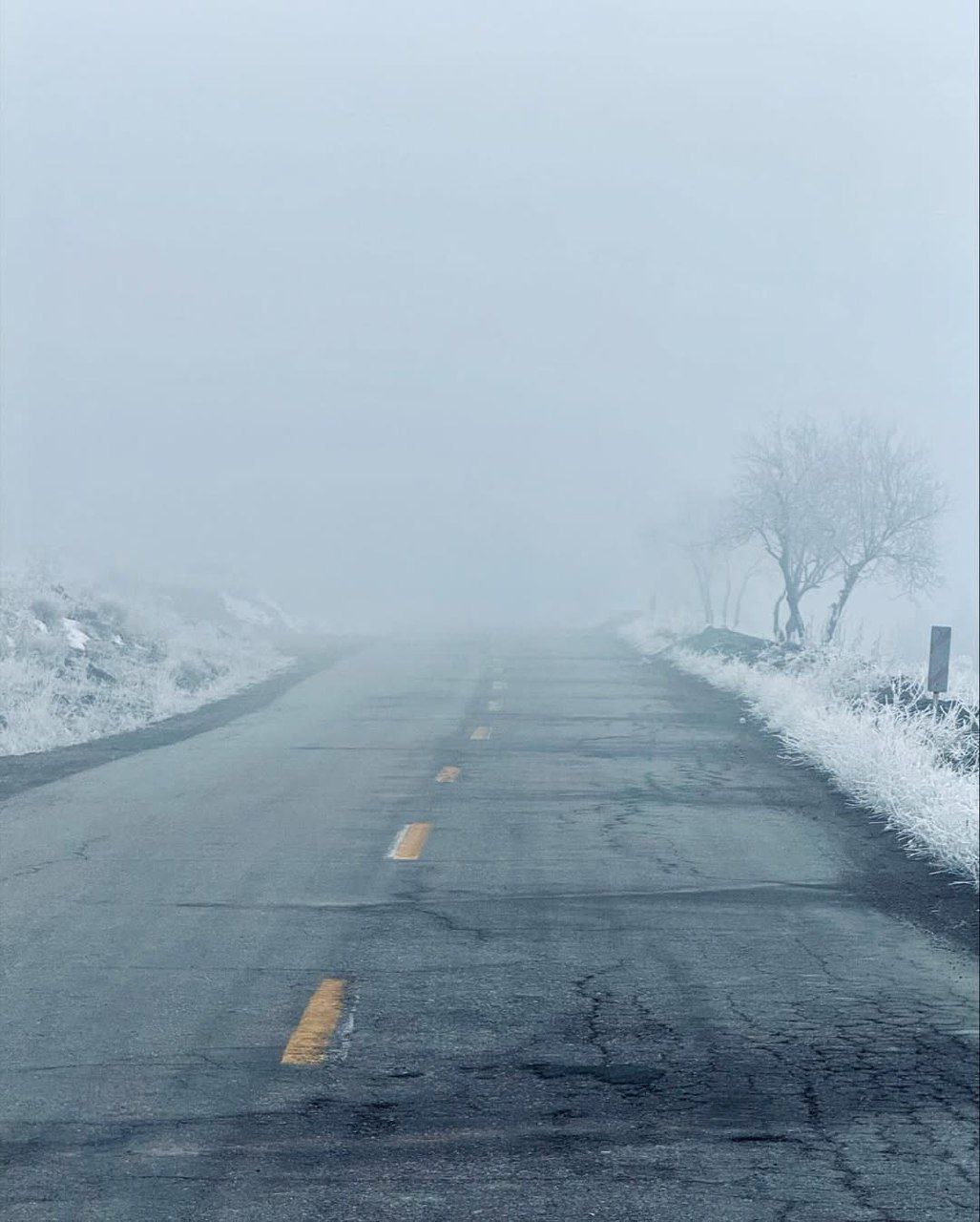 تصاویری از صبح مه آلود روستای دهبار مشهد