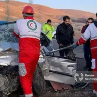 تصادف 2 خودروی ۴۰۵ در جاده قدیم میانه ـ بستان‌آباد