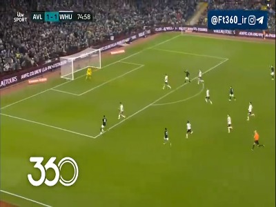 گل دوم استون ویلا توسط راجرز؛استون ویلا 2-1 وستهم