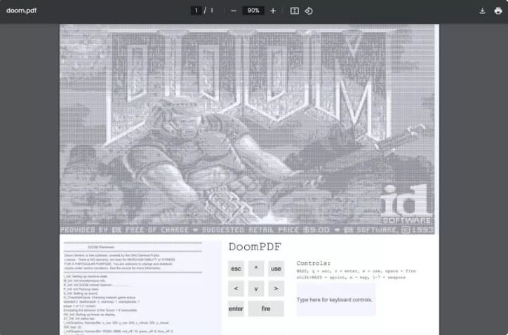 بازی Doom را این بار روی یک فایل PDF تجربه کنید