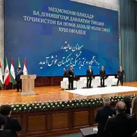 عکس/ مراسم اعطای درجه پروفسوری افتخاری به رییس جمهور ایران در تاجیکستان