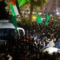  جشن و شادی در غرب رام‌الله به دنبال آزادی اسرای فلسطینی