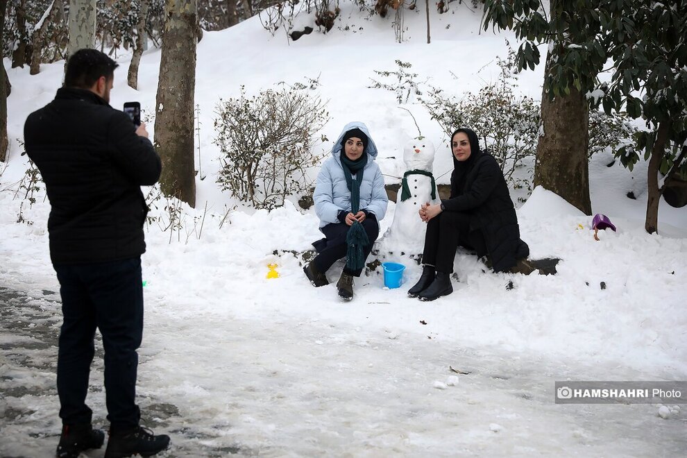 جشن آدم برفی‌ها در بوستان جمشیدیه تهران