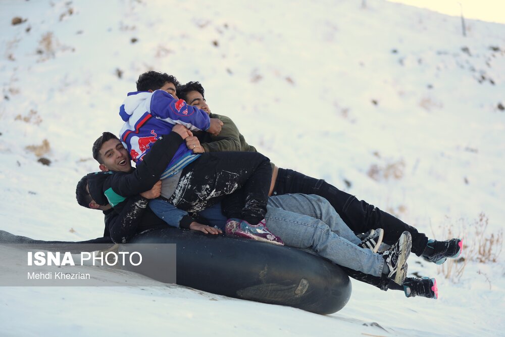  تفریح پر خطر زمستانی در همدان