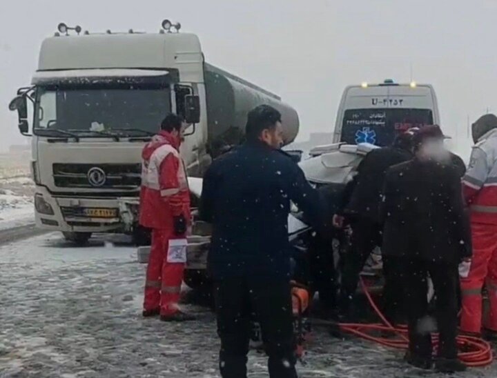 مرگ تلخ راننده آمبولانس در جاده آهنگران به ساروق