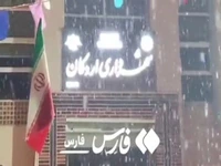 نمایی از بارش برف در سپیدان