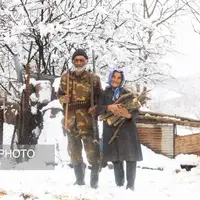 بارش زیبای برف در سوادکوه