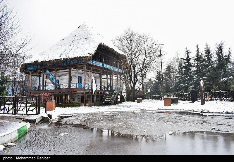 بارش زیبای برف در رشت