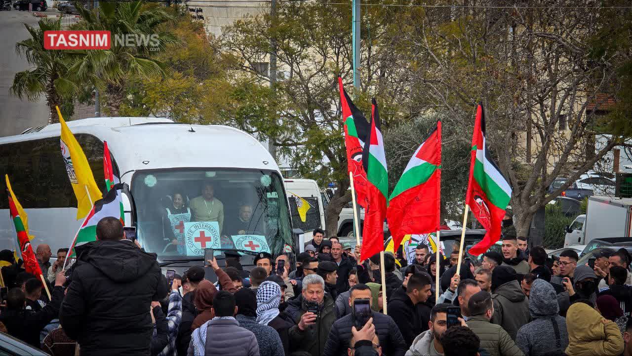 تصاویری از مراسم استقبال از اسرای فلسطینی در شهر رام الله