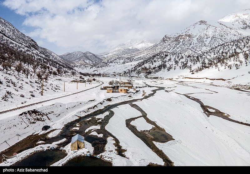 بارش برف در شهرستان الیگودرز لرستان