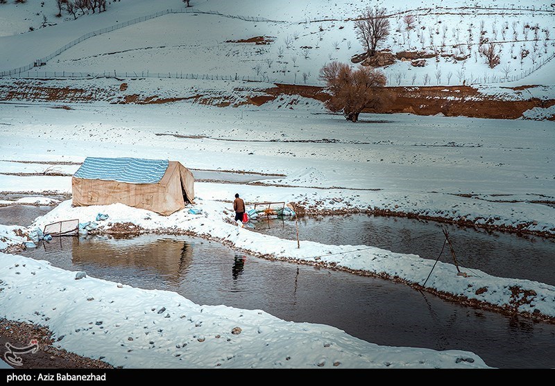 بارش برف در شهرستان الیگودرز لرستان