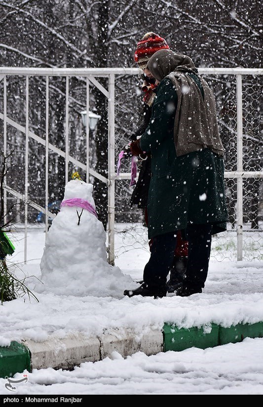 بارش زیبای برف در رشت