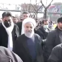 تصاویری از حضور روحانی در راهپیمایی 22 بهمن