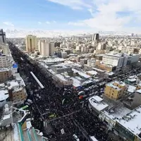 عکس/ تصویر هوایی از راهپیمایی باشکوه ۲۲ بهمن در مشهد