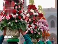 گل آرایی حرم امام رضا(ع) همزمان با شب نیمه شعبان