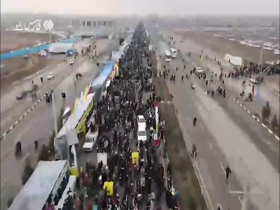 تصاویر هوایی از جریان پرشور زائران در مسیر عاشقی